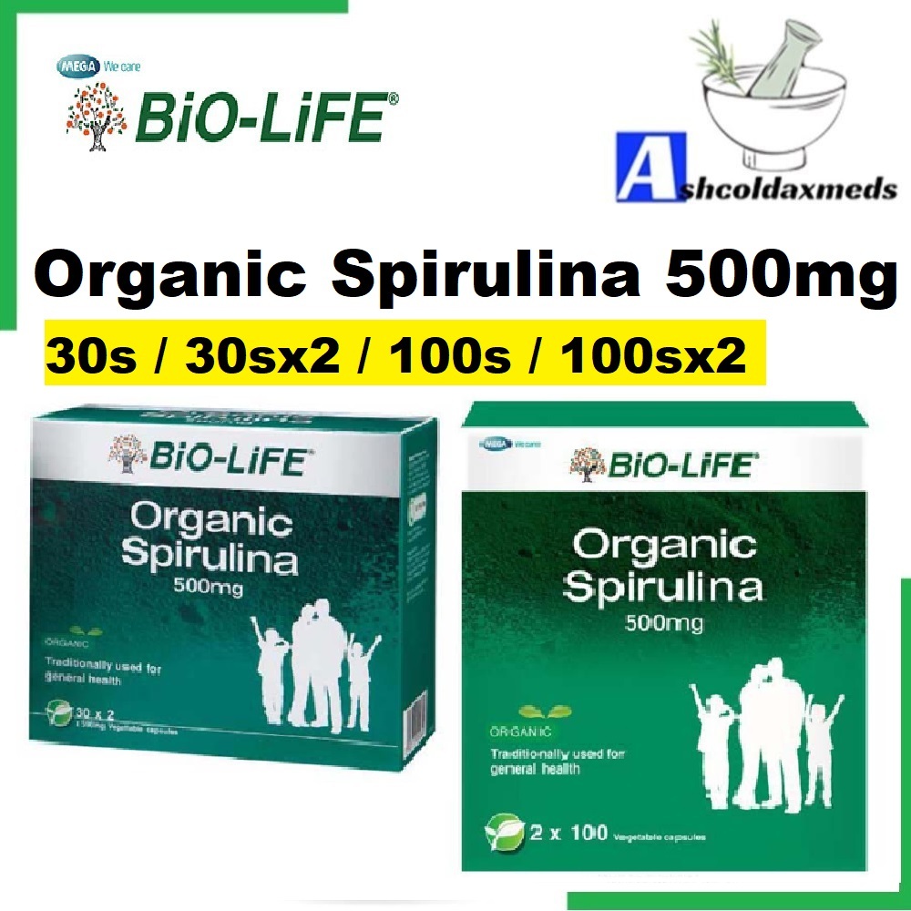 Biolife Organic Spirulina 500mg 30s/30sx2 or 100s/100sx2(EXP05/2026 ...