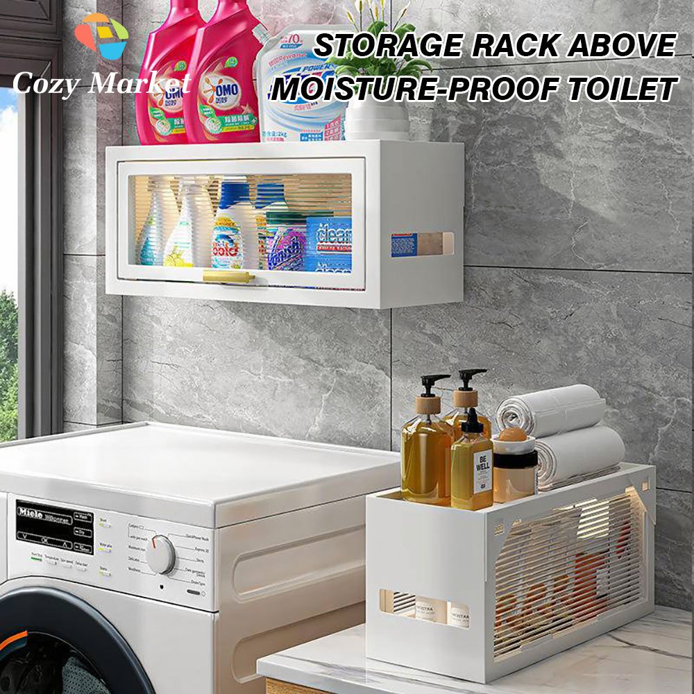 Above Toilet Shelf AntiDust Storage PerforationFree Cover