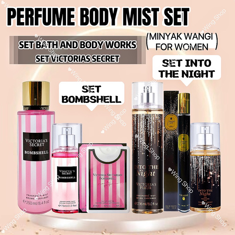 1SET (3PCS) Victorias Secret Body Mist Bath And Body Works Body Mist