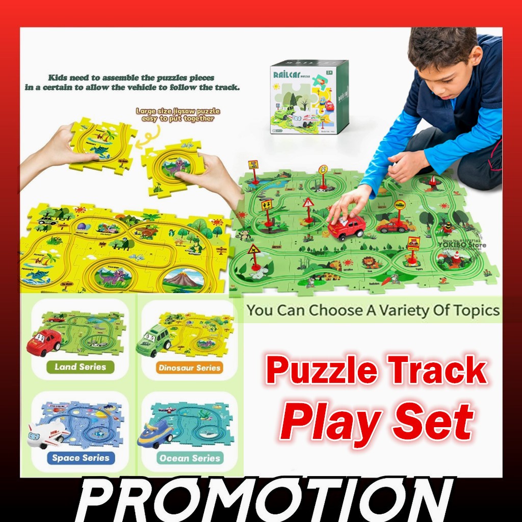 NEW STOCK Puzzle track playset fun Track Car Toys Vehicle Puzzle kids educational mainan kanak