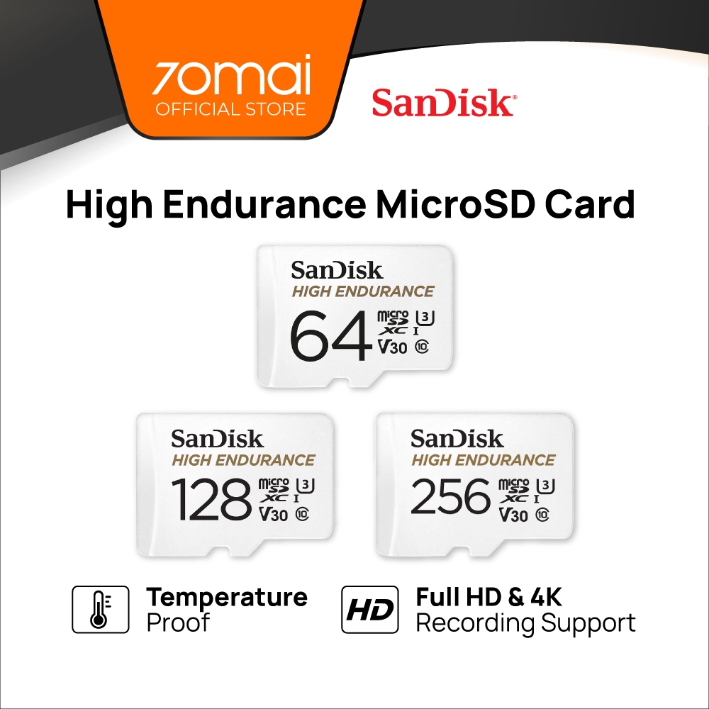 SanDisk® High Endurance microSD™ Card Class 10, Dash Cam Memory Card