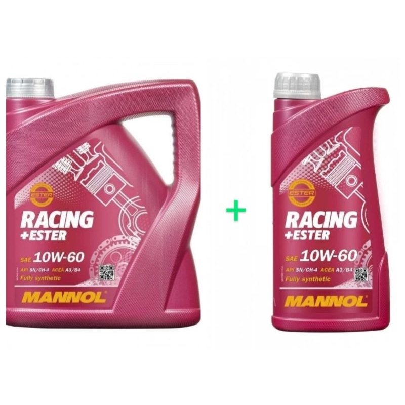 Mannol Racing 4 + 1 Liter ( Total 5 Liter ) 10W60 Engine Oil | Shopee ...