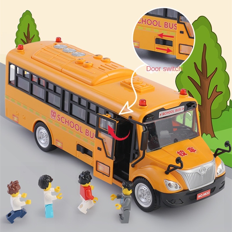 School bus large boy children school bus toy simulation car model car ...