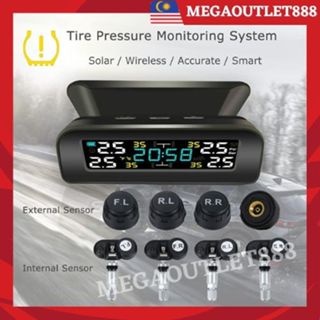 Tire Pressure Monitoring System Wireless Solar TPMS Tire Pressure Monitor  System Car Charger Powered Adjustable Display Angle Car Voltage Monitoring