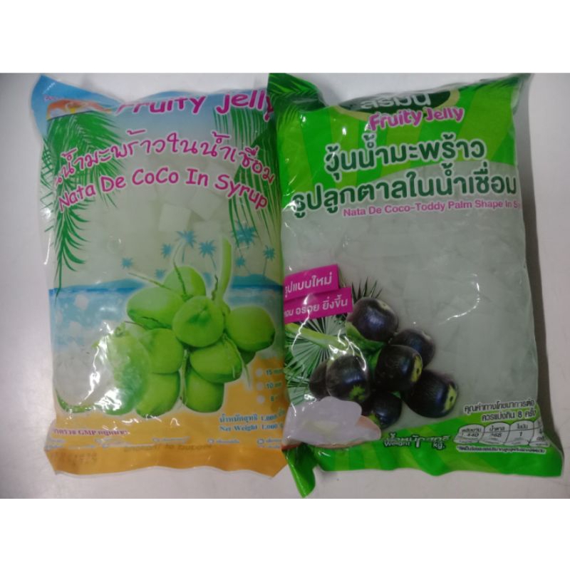 JELLY KELAPA LAUT DAN JELLY KELAPA ( COCONUT GEL IN SYRUP) 1 KG/PACK
