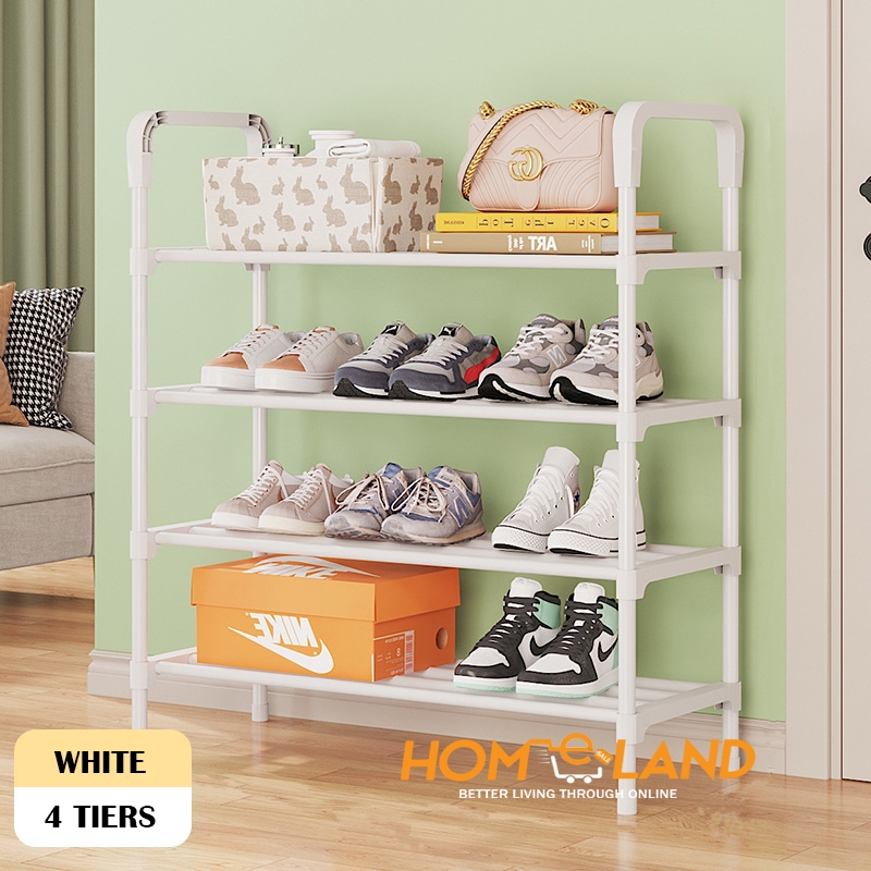 HOMELAND 3 4 5 6 7 Tiers Carbon Steel Pipe Shoe Organizer Rack Shoe Rack Rak Kasut
