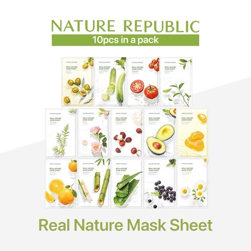 (Ready Stock)Nature Republic Real Nature Mask Sheet 23ml Shopee Malaysia
