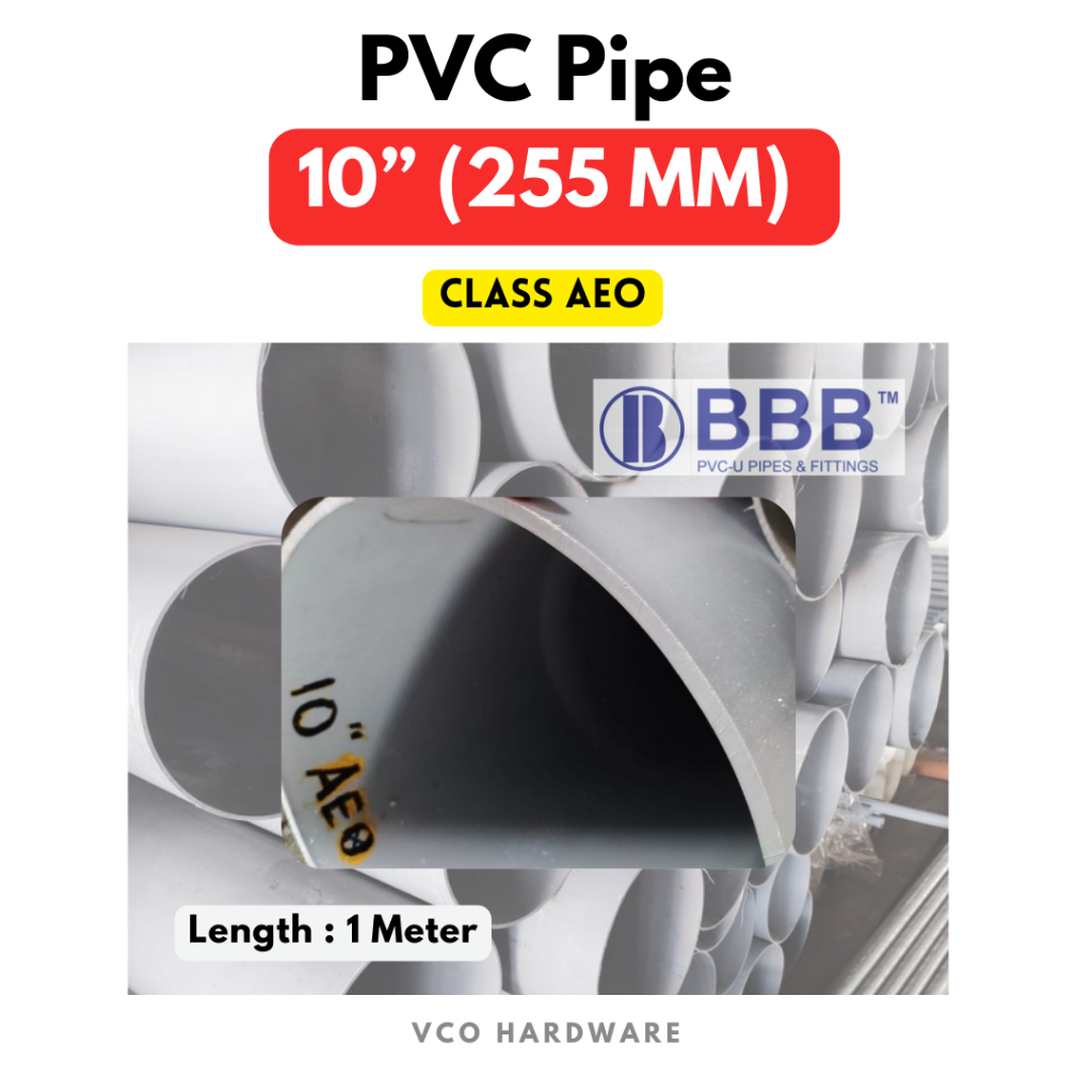 [ 10 " x 1 Meter] 255 MM PVC Grey Pipe Grade AEO Sirim Tebal Diy Pipe Perabot Paip Air Pipe Air