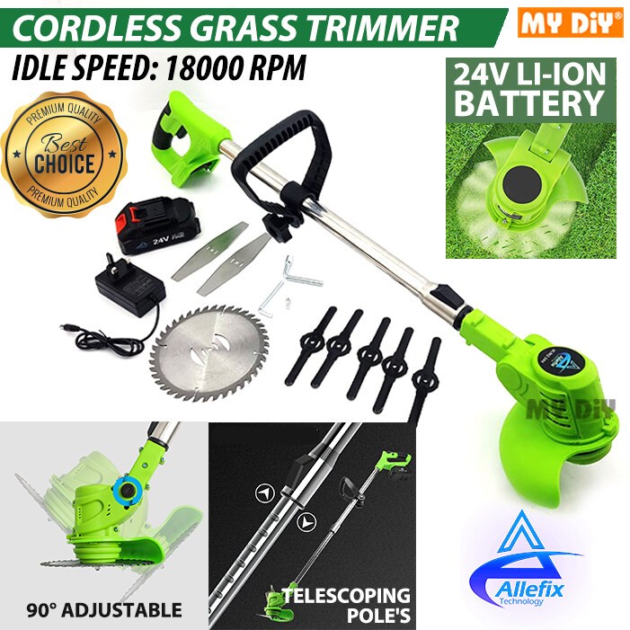 MYDIYHOMEDEPOT 24V Cordless Grass Trimmer Lawn Mower Electric Grass