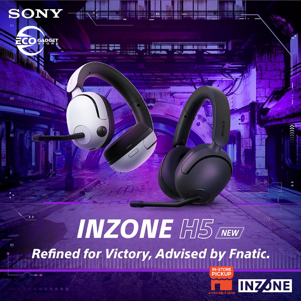 Sony INZONE H5 Wireless + Wired Gaming Headset Up to 28 hours PS5