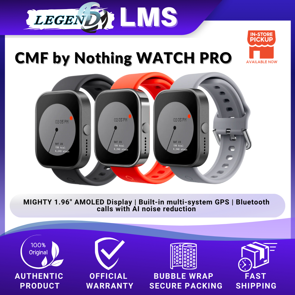 CMF BY NOTHING Watch Pro Smartwatch,1.96'' AMOLED Display, IP68 Water  Resistant Multi-System GPS Fitness Tracker with Health Monitoring, 13Day  Battery Life, Dark Grey : Electronics 