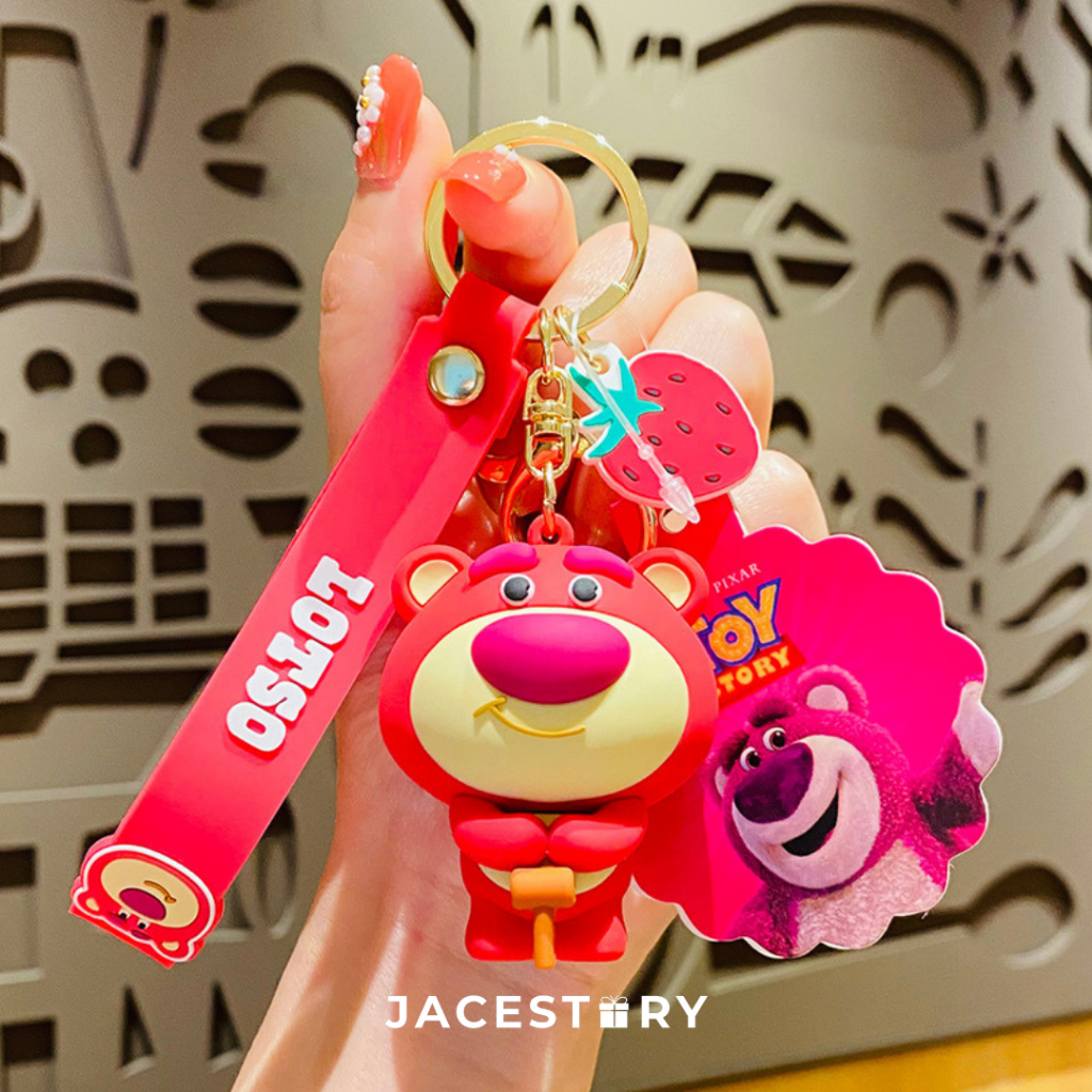 [READY STOCK] Authentic Disney Characters Lotso Charm Keychain Bag ...