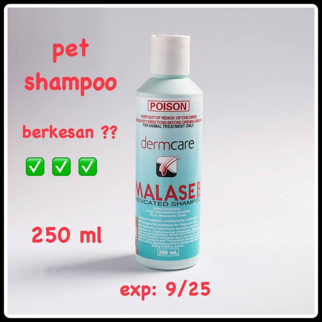 250ml Malaseb Dermcare Shampoo for Cat Dog Shampoo Kutu Kucing Anjing