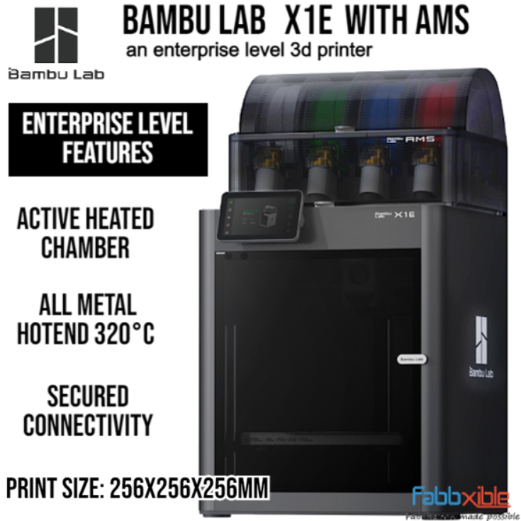 Bambu Lab X1E MultiColor Heated Chamber with Industry Wifi Secured 3D