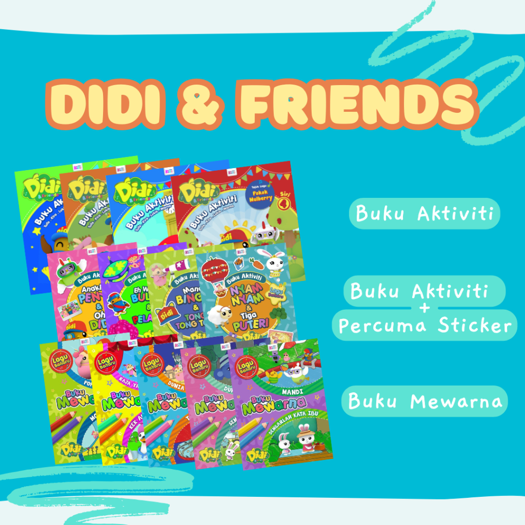 Buku Aktiviti Didi & Friends: Mana Bingo & Tong Tong Tong (Stiker⛔️ ...