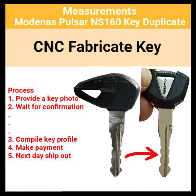 Bajaj pulsar ns160 key blank or key cut Shopee Malaysia