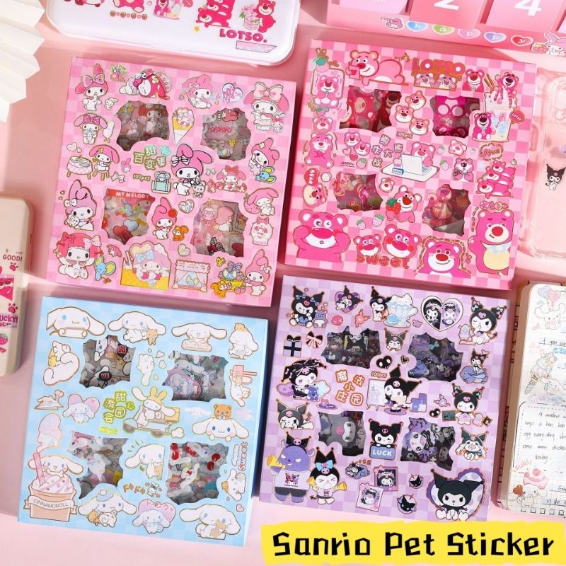 Sanrio Sticker Cute Gift Box (100 Pcs) Journal Sticker Cinnamoroll ...