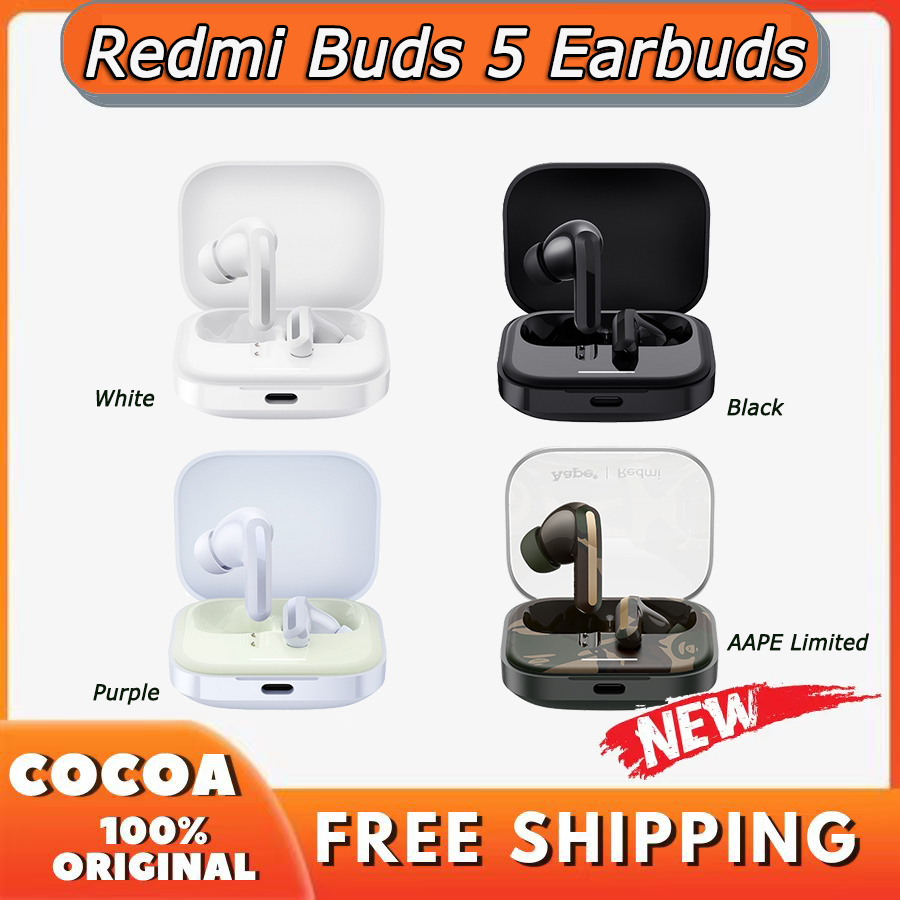 Xiaomi Redmi Buds 5 wireless earphone AAPE Limited Version 46dB Noise  Cancelling 40H Battery Life Bluetooth 5.3 Earbuds