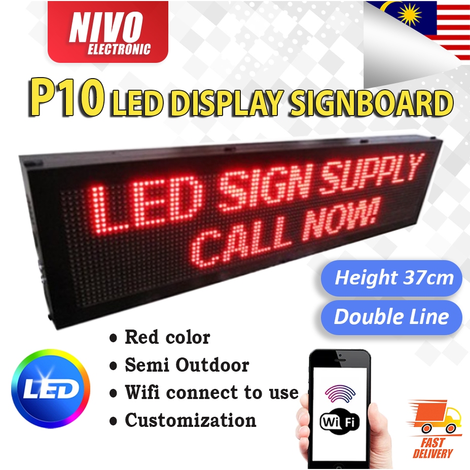 SIGNBOARD P10 LED DISPLAY SEMI OUTDOOR 3FEET (3x2) / 4FEET (4x2 ...