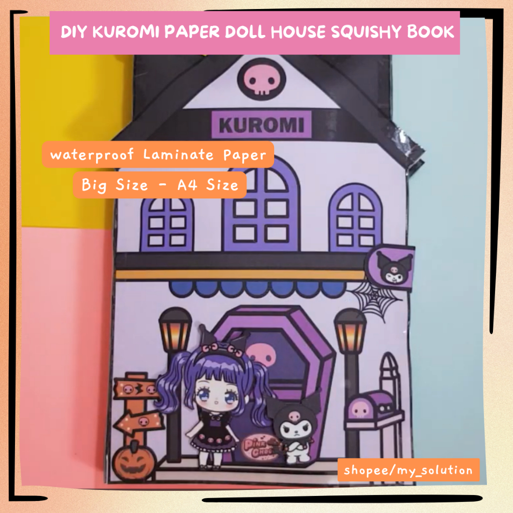 Squishy Kuromi Paper Doll House Book Paper Doll Kuromi DIY Kids ...