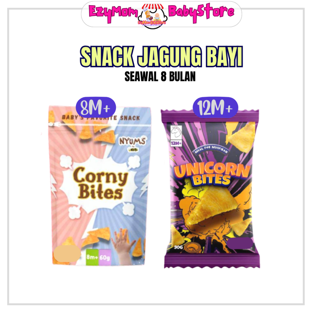 Snack Jagung Biskut Bayi Corny Unicorn Bites Finger Food baby 8 bulan