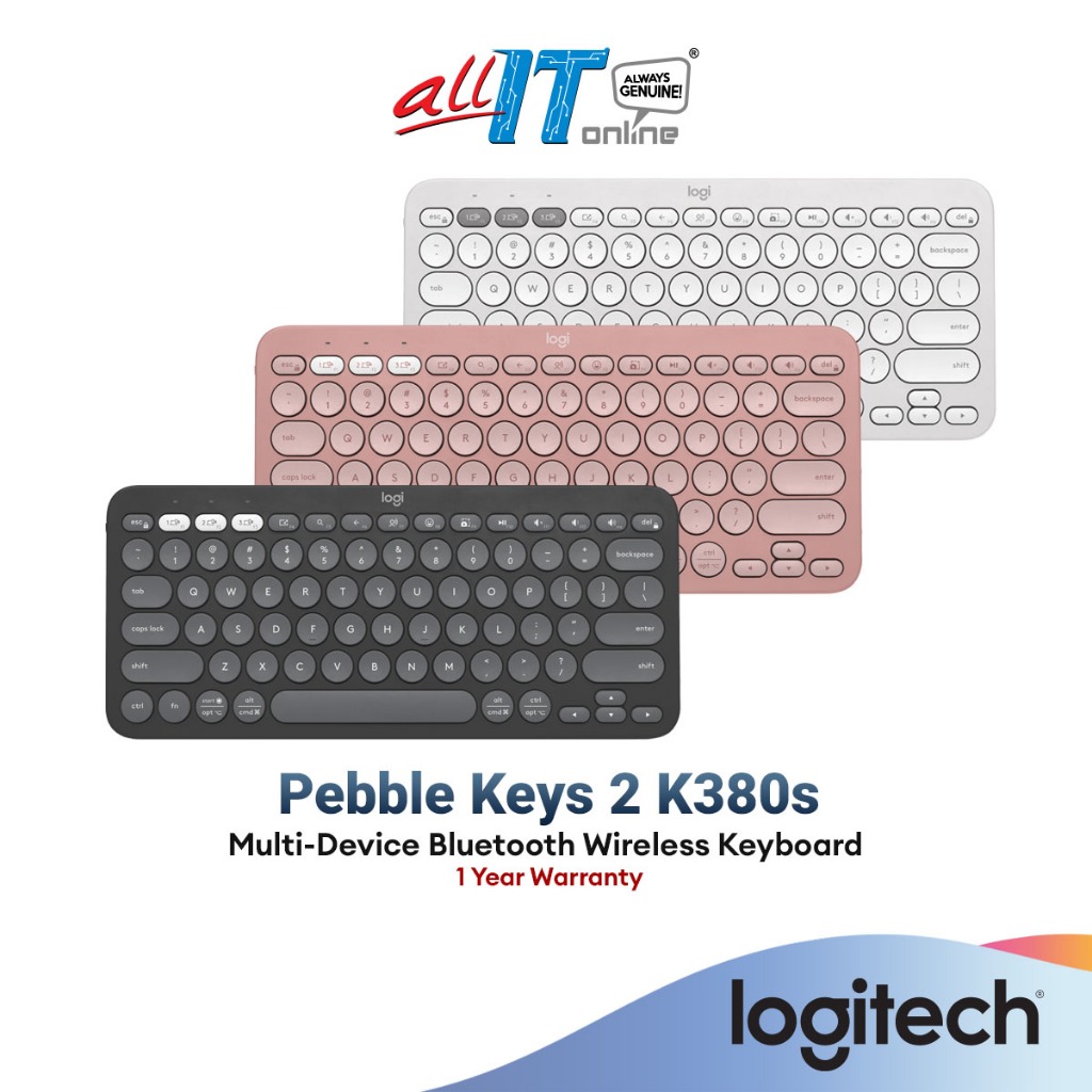 Logitech Pebble Keys 2 K380s, Multi-Device Bluetooth Wireless Keyboard ...