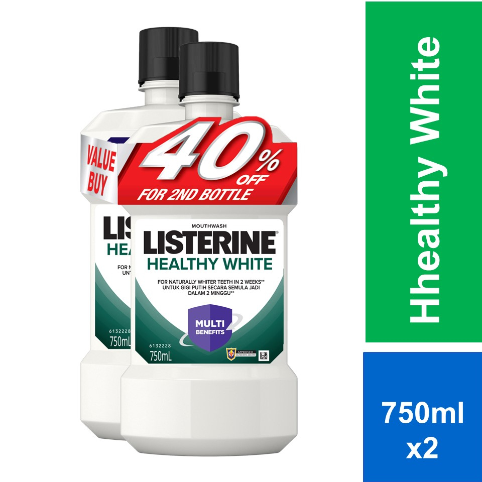 Listerine Healthy White 750ml Twinpack (EXP2026) Shopee Malaysia