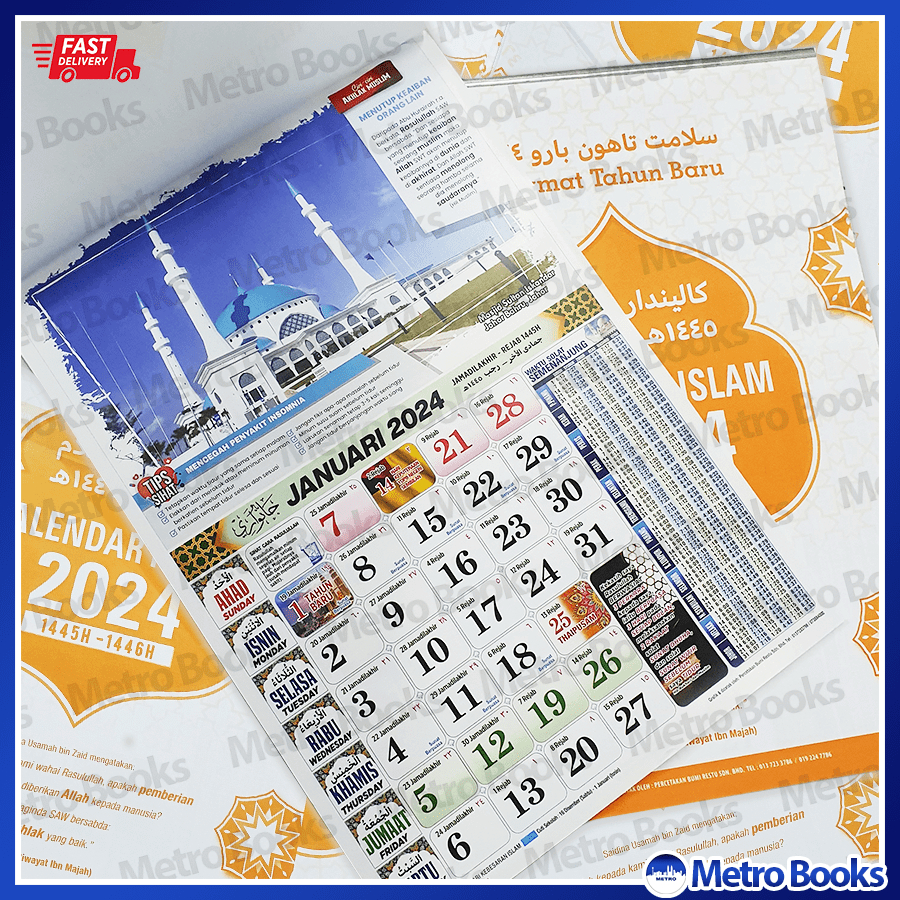 Kalender Islamic Wall Calendar MALAYSIA 2025 Horse Calendar With SCHOOL