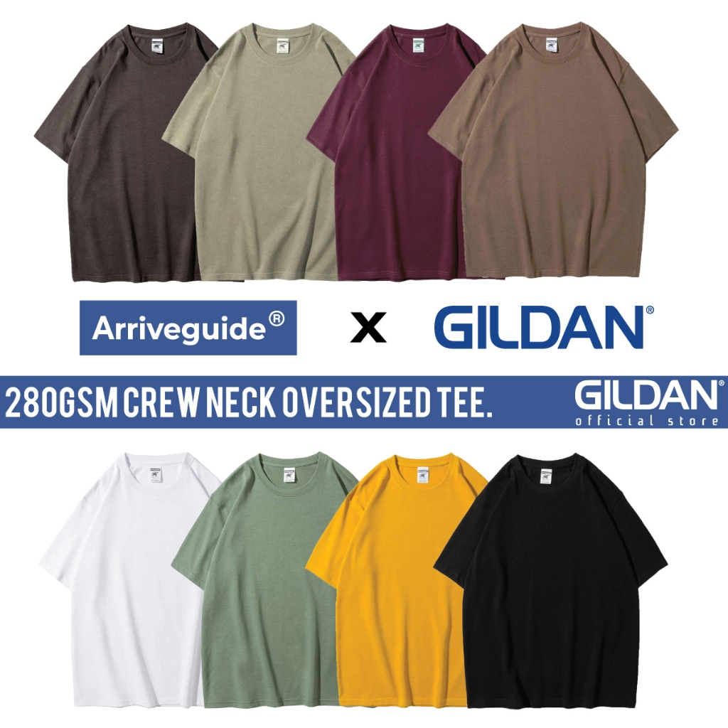 GILDAN ARRIVE GUIDE Thick Oversized Supreme T Shirt AG280 Unisex Adult 280gsm 100 Combed Cotton T Shirt Group B Shopee Malaysia