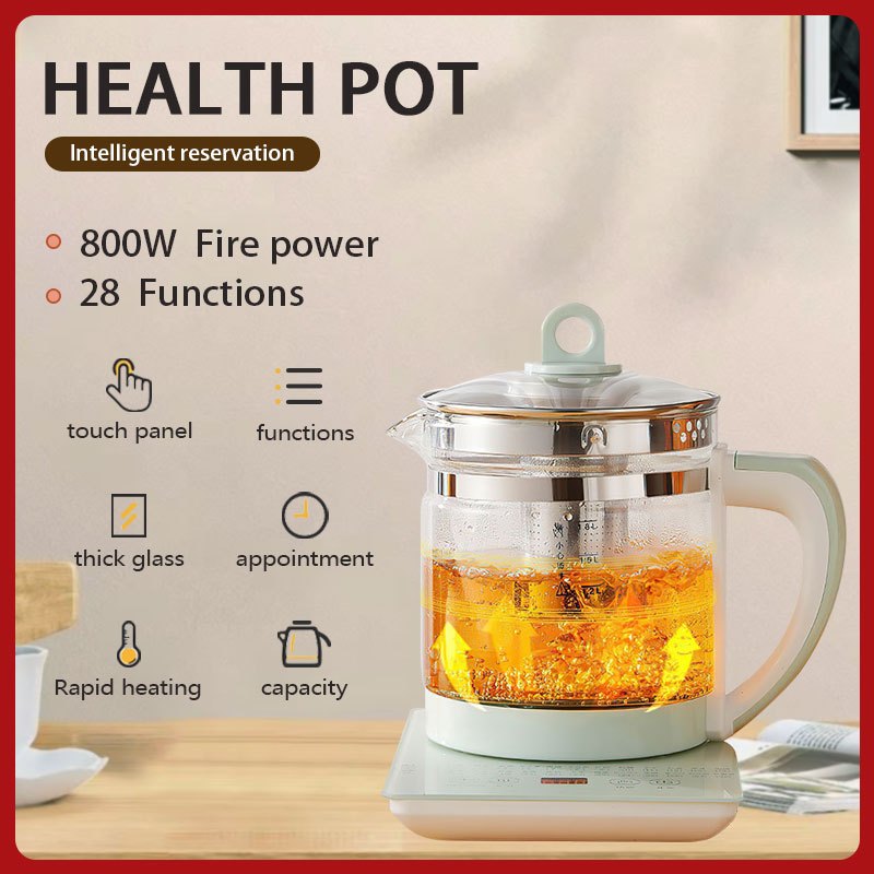 Cute Electric Health Kettle 1.5L Temperature Adjustable Keep Warm Water  Boiler 12H Appointment Food Grade Material 220V