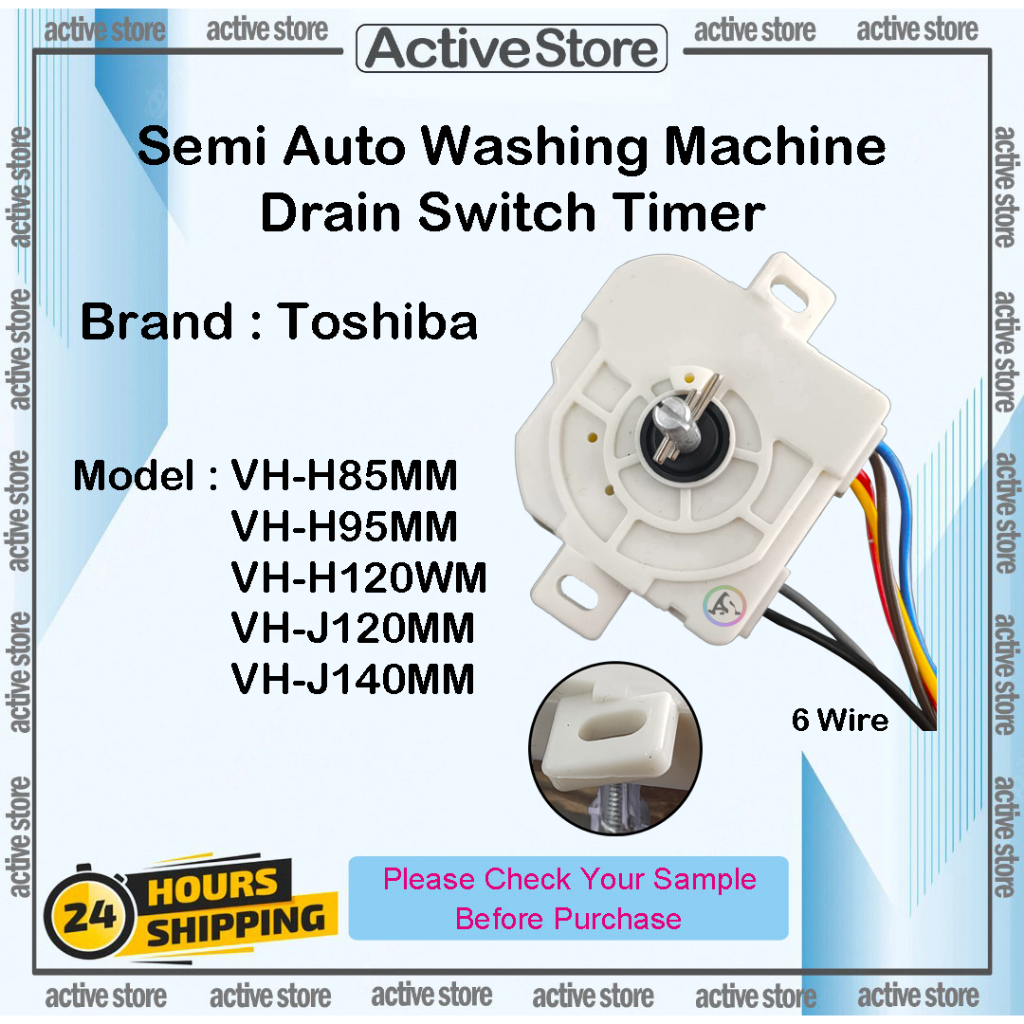 Toshiba Semi Auto Washing Machine Timer / Timer Mesin Basuh VH-H85MM VH ...