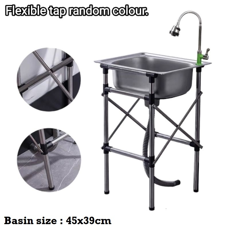 Plastic Basin with Foldable Stand / Sinki Plastik Rack Lipat Sink Rak ...