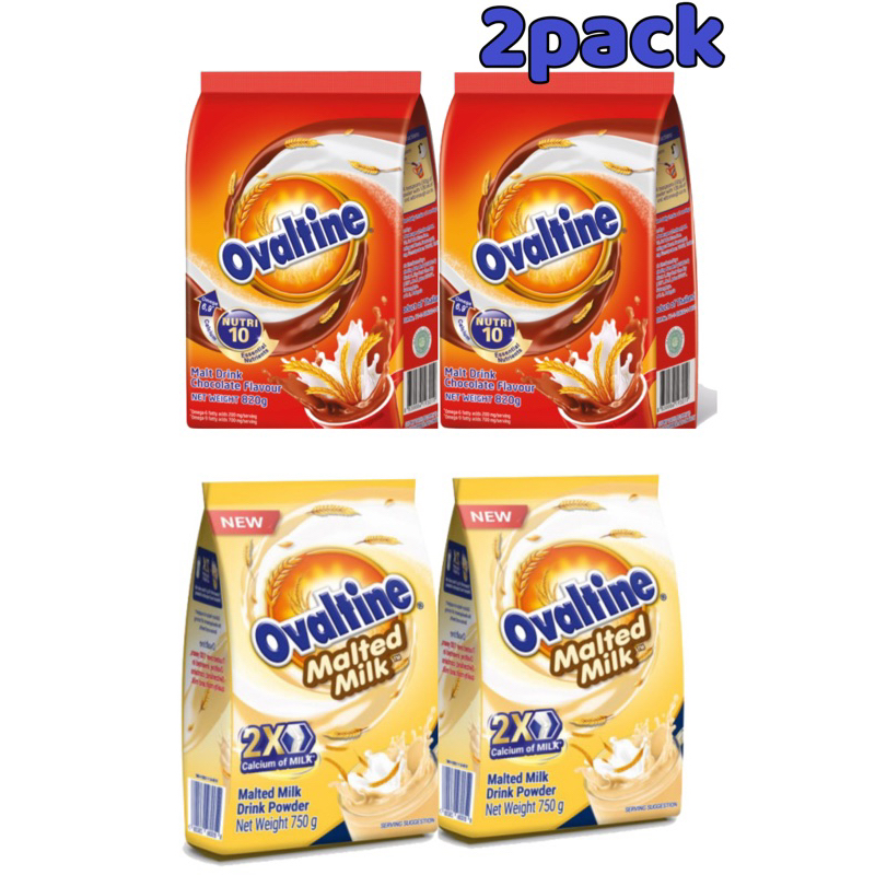 Ovaltine Chocolate Malt Drink/Malted Milk (820g/750g x 2pack) Shopee