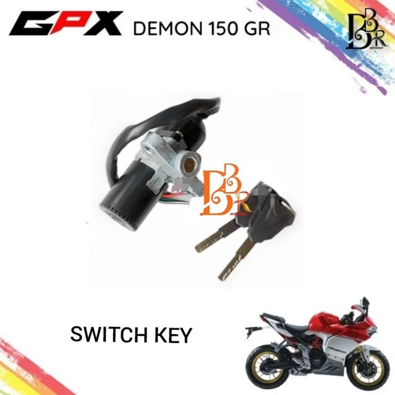 GPX DEMON 150GR/GN Original Main Switch KEY ON OFF & Fuel Tank Cap Set ...