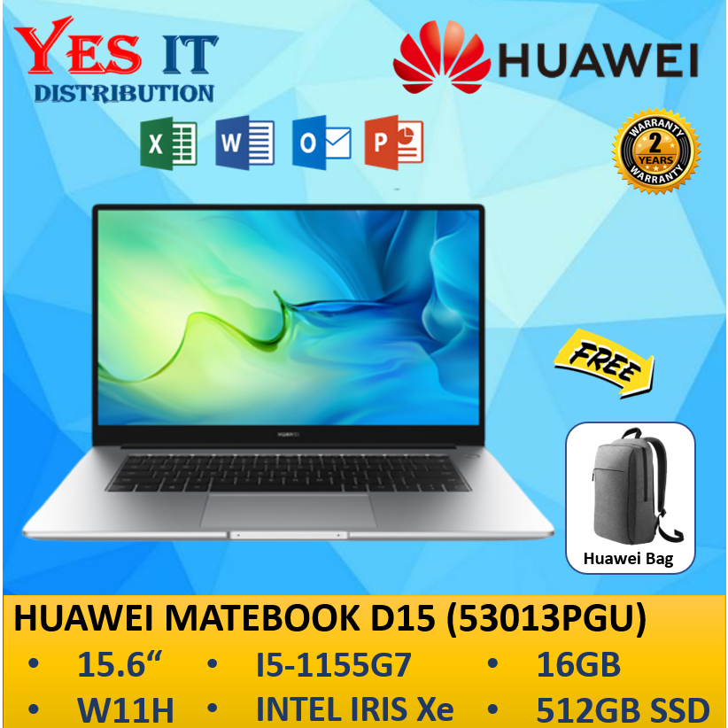 HUAWEI MateBook D15 Laptop 11th Gen Eye Comfort (I5-1155G7/16GB ...