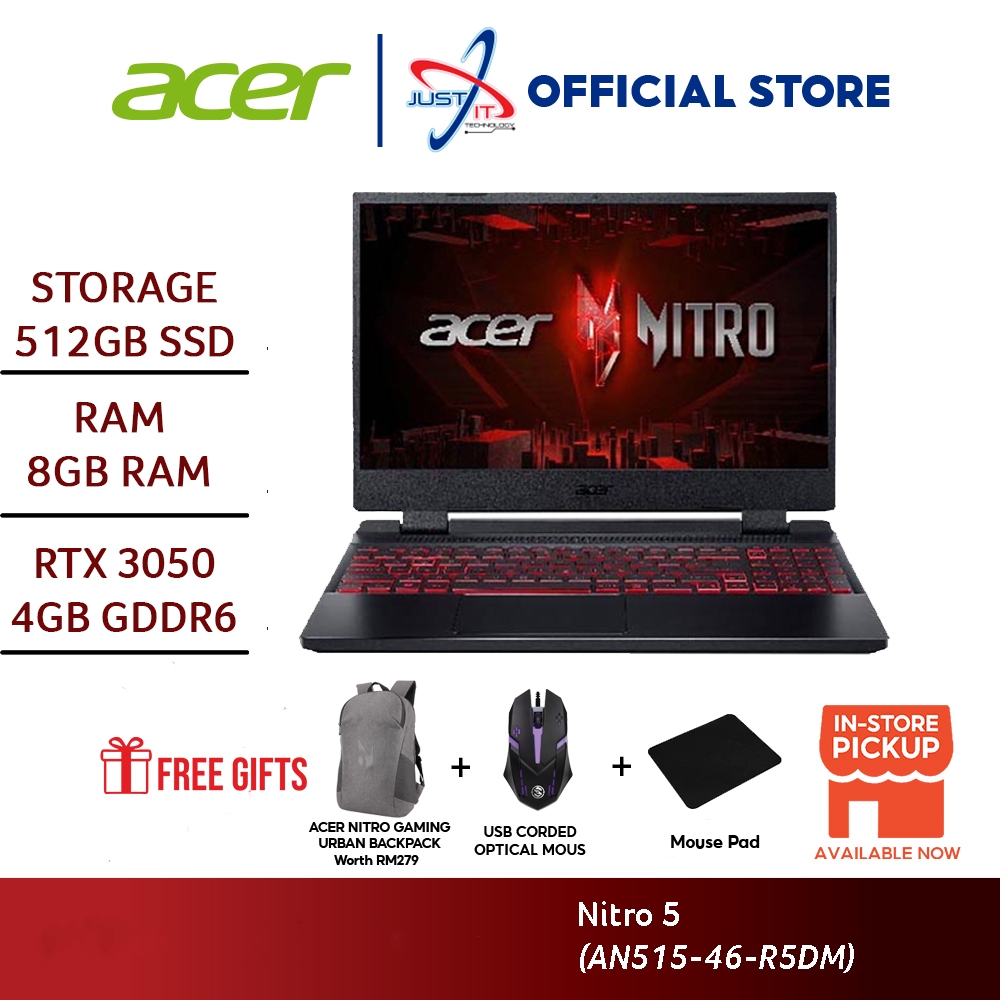 Acer Nitro An R Dm Gaming Laptop Ips Fhd Hz Ryzen H Gb Ddr Ssd