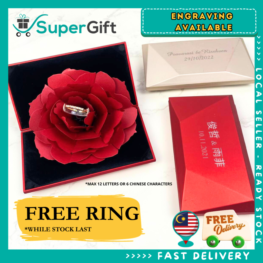 Unique Engagement Ring Box Rose Wedding Ring Box Rose Gift Box Bekas