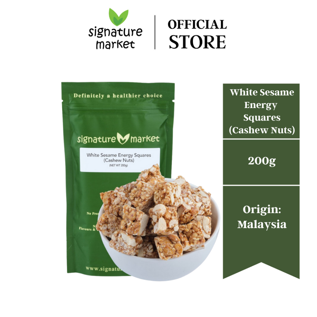 [CLEARANCE] Signature Market White Sesame Energy Square Cashew Nuts