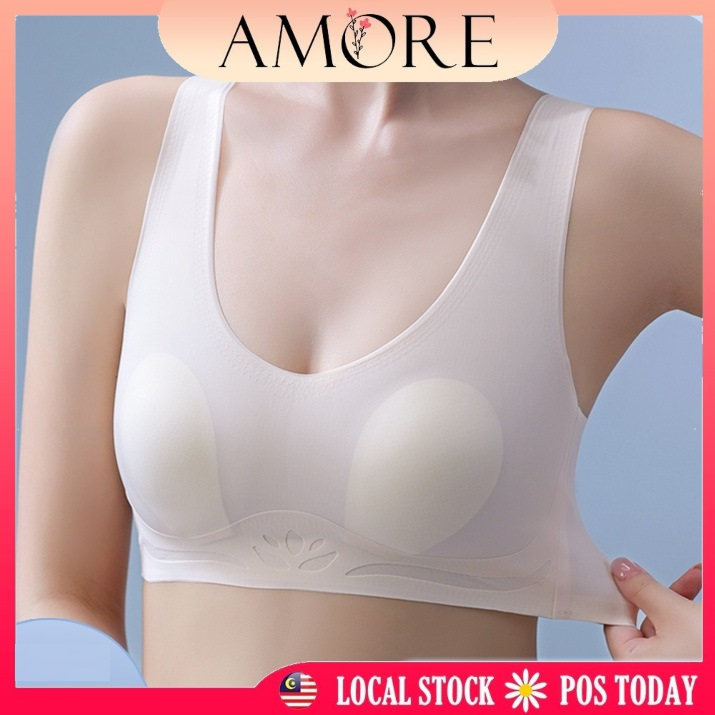 M-2XL 32A-42D No Underwire Slimming Anti-Sagging Bra Women Baju Dalam Big  Breasts Look Small