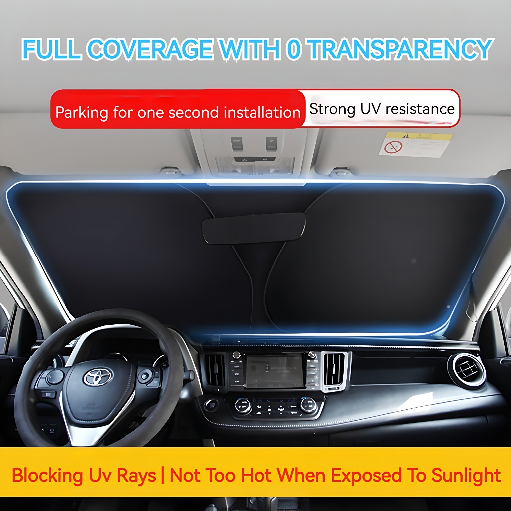 Car Sunshade Car Sun Shade 2 Layers Foldable Front Windshield Cover UV