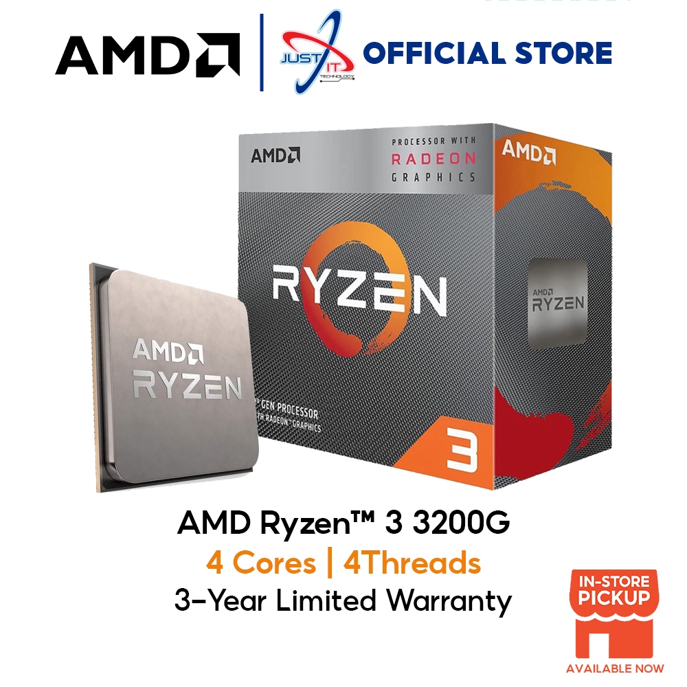 AMD RYZEN 3 3200G 4.0GHZ 6MB Cache Processor With VEGA Graphic AM4