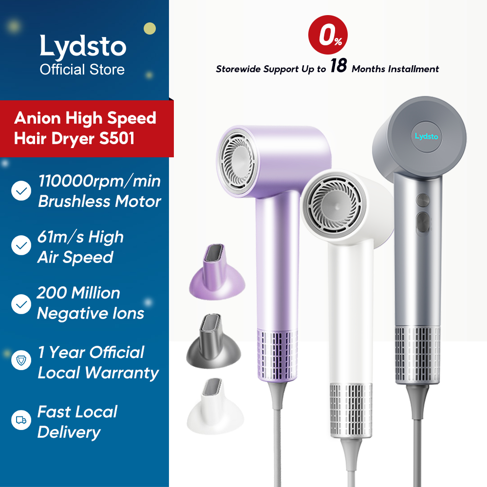 Lydsto S501 Negative Ion High Speed Hair Dryer 200 Million Anion 1200W ...