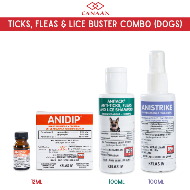 CANAAN TICKS, FLEAS & LICE BUSTER COMBO FOR DOGS Shopee Malaysia