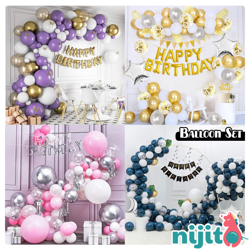 Nijito - Birthday Decoration Set Balloon Garland Arch Stand Belon Stand