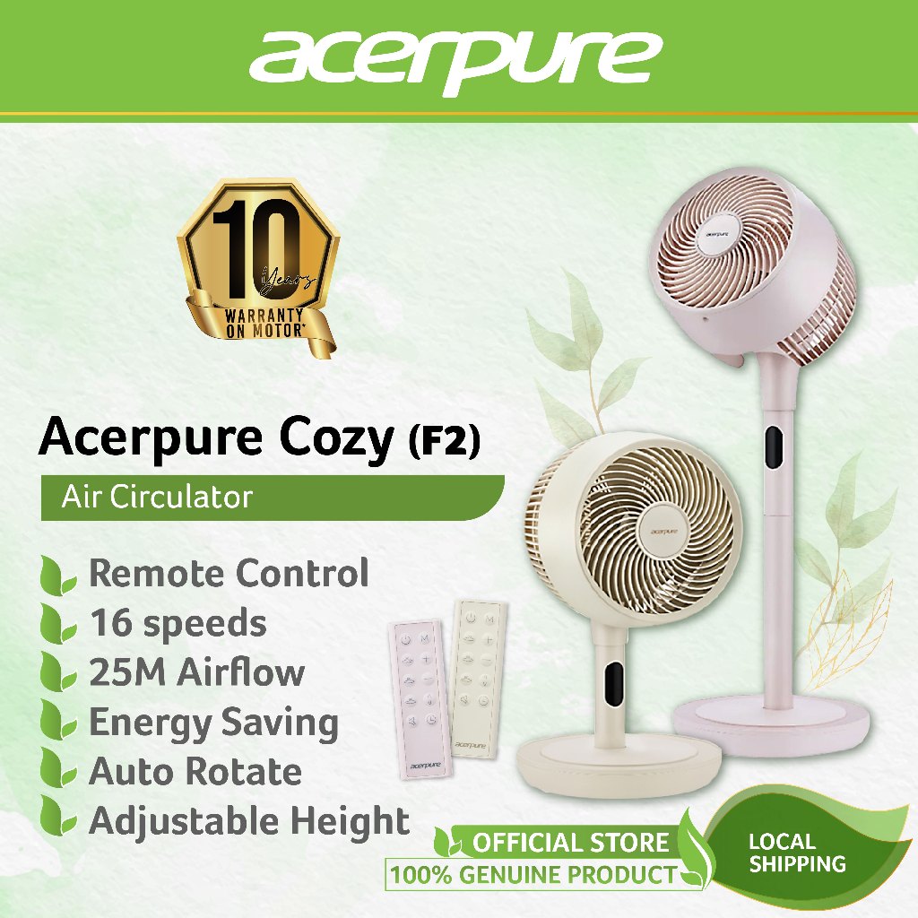 Acerpure Cozy F2 Air Circulator Fan (F2-733) - PINK / BEIGE / WHITE ...