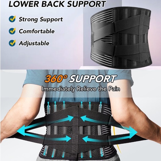 Premium Quality Lumbar Support Belt, Double Belt Pull Waist Orthopedic