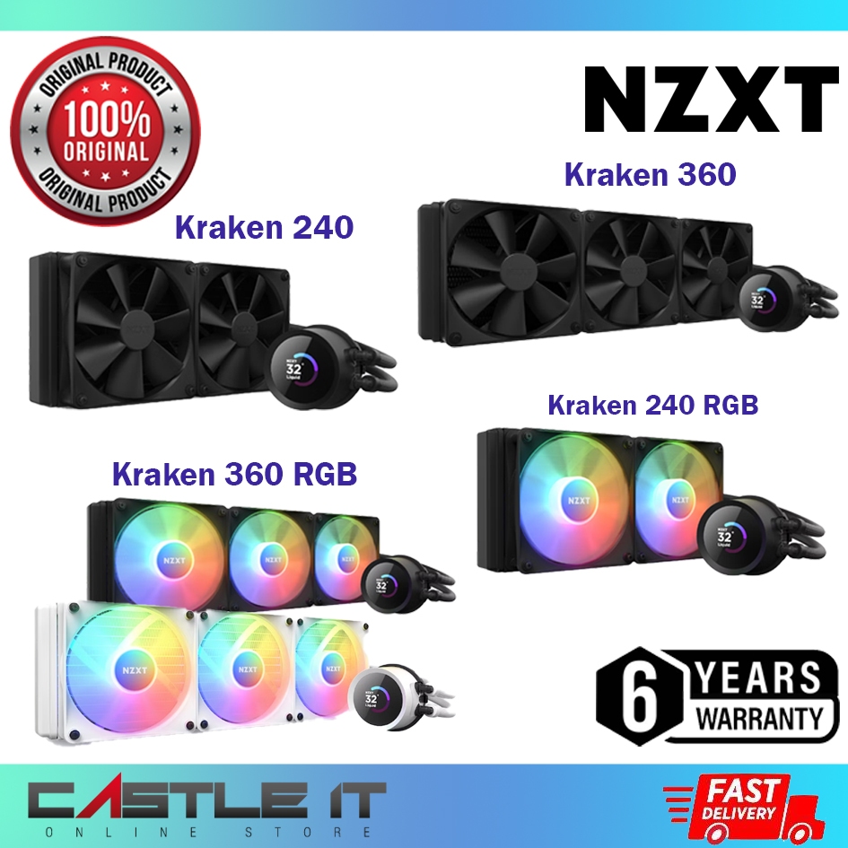 NZXT AIO Kraken 240 360 RGB CPU Water Cooler 240mm 360mm AIO Liquid
