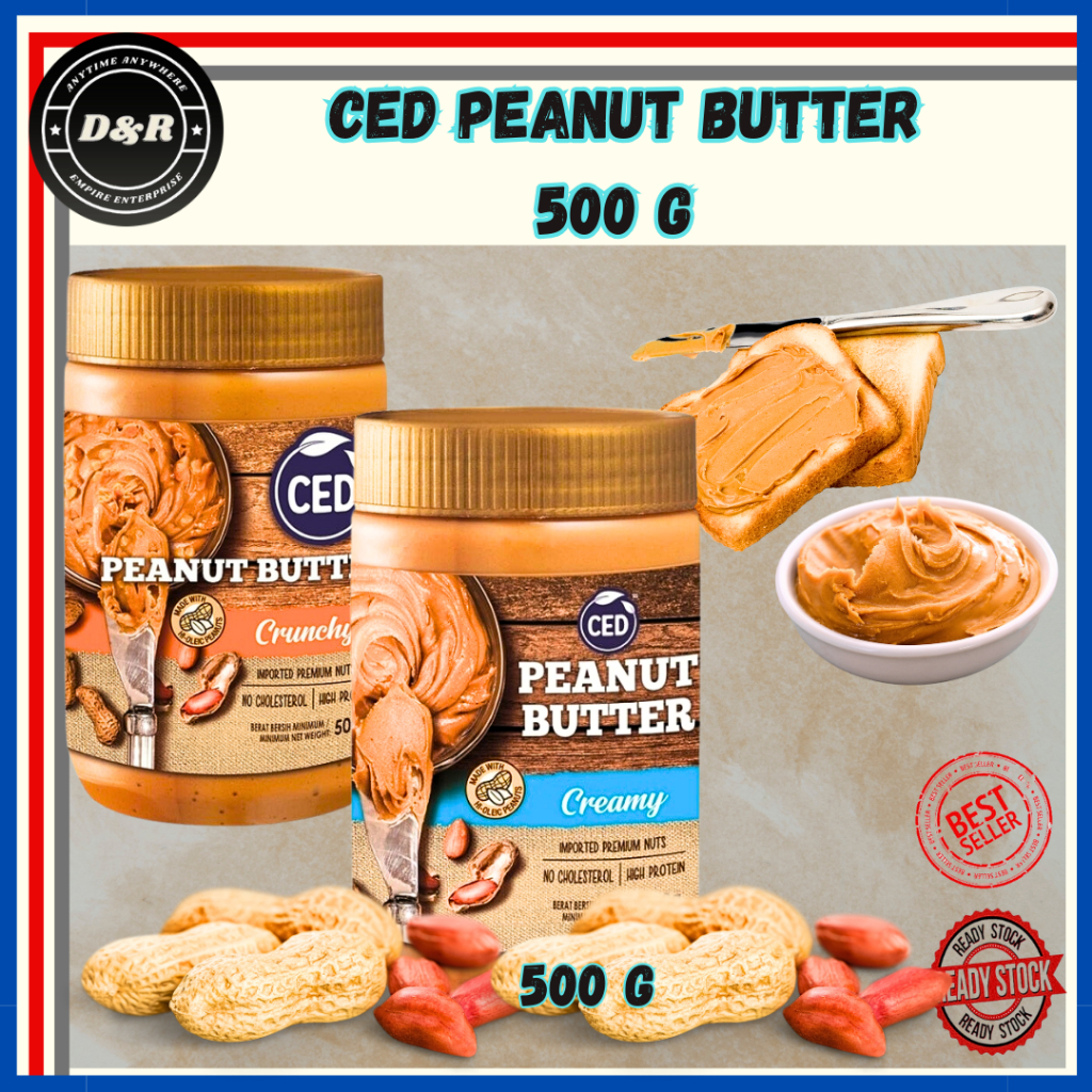 (set of 2) Ced Peanut Butter 500g Flavour Creamy dan Crunchy untuk Roti