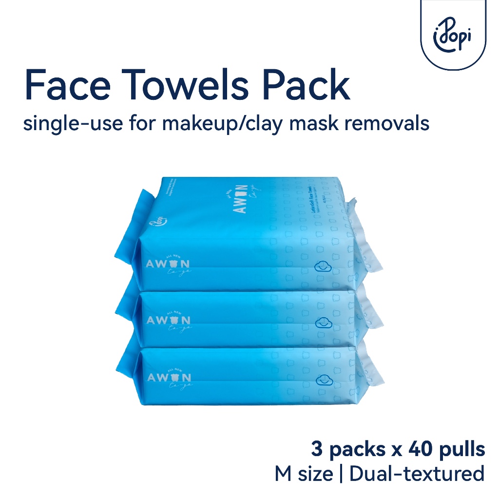 3 packs Awan Togo Disposable LotionSoft Face Towels for Sensitive Skin