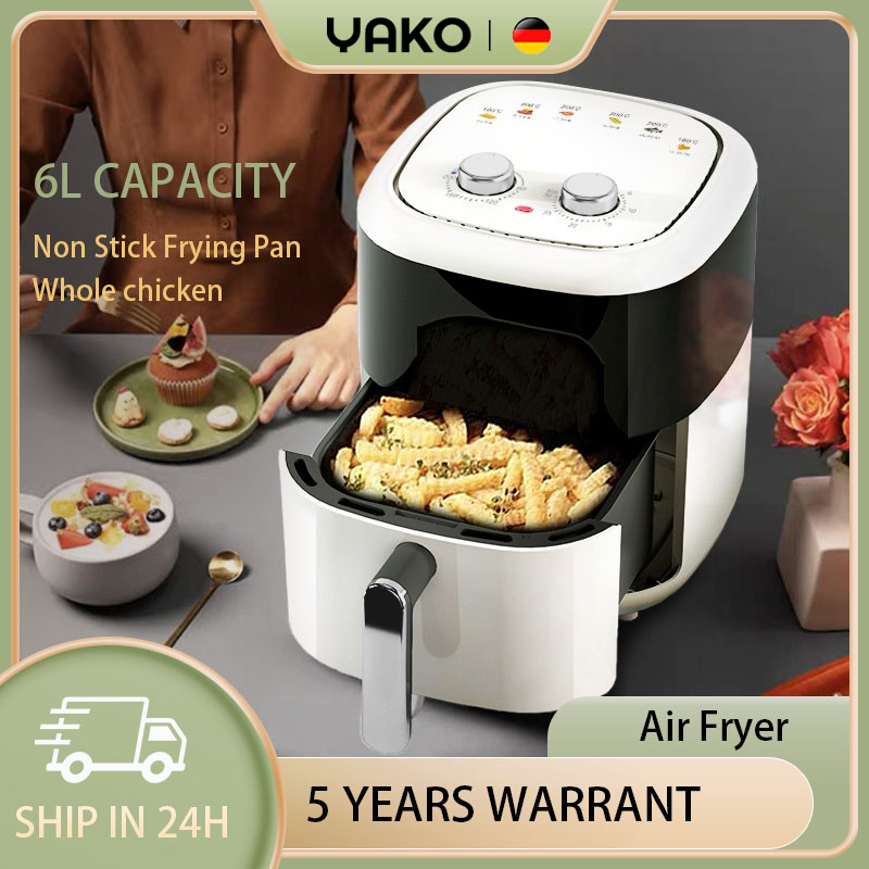 YAKO 6L 10L digital touch Air Fryer Household Smokeless Fully Automatic